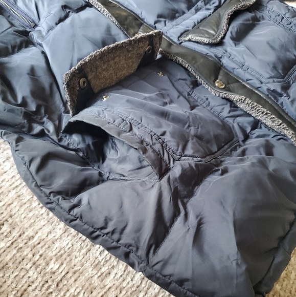 Pelle Pelle Elite Series Black & Blue Mixed Media Puffer Jacket Leather Sleeves - Picture 7 of 16